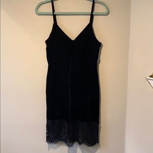Strappy Black Velvet Lace Dress